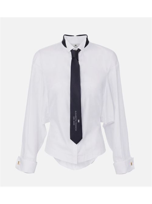 SHIRT WITH TIE ELISABETTA FRANCHI | CA09156E2221 Bianco/Nero